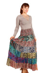 Falda Larga De Parches Multicolor