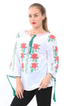 Blusa Bordado Geométrico a Punto de Cruz