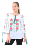 Blusa Bordado Geométrico a Punto de Cruz