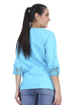 Blusa Con Detalles Calados y Bordados En Tallas Extras