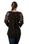 Blusa con Bordado Floral a Punto de Cruz